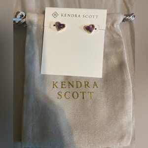 New! Kendra Scott Purple Heart 💜 earrings